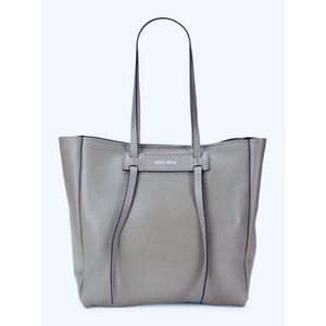 SOLD - Miu Miu Vitello Daino Grey Leather Tote